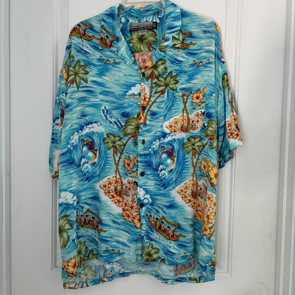 Pineapple Connection Hawaiian Button Down Shirt with Tropical Print
